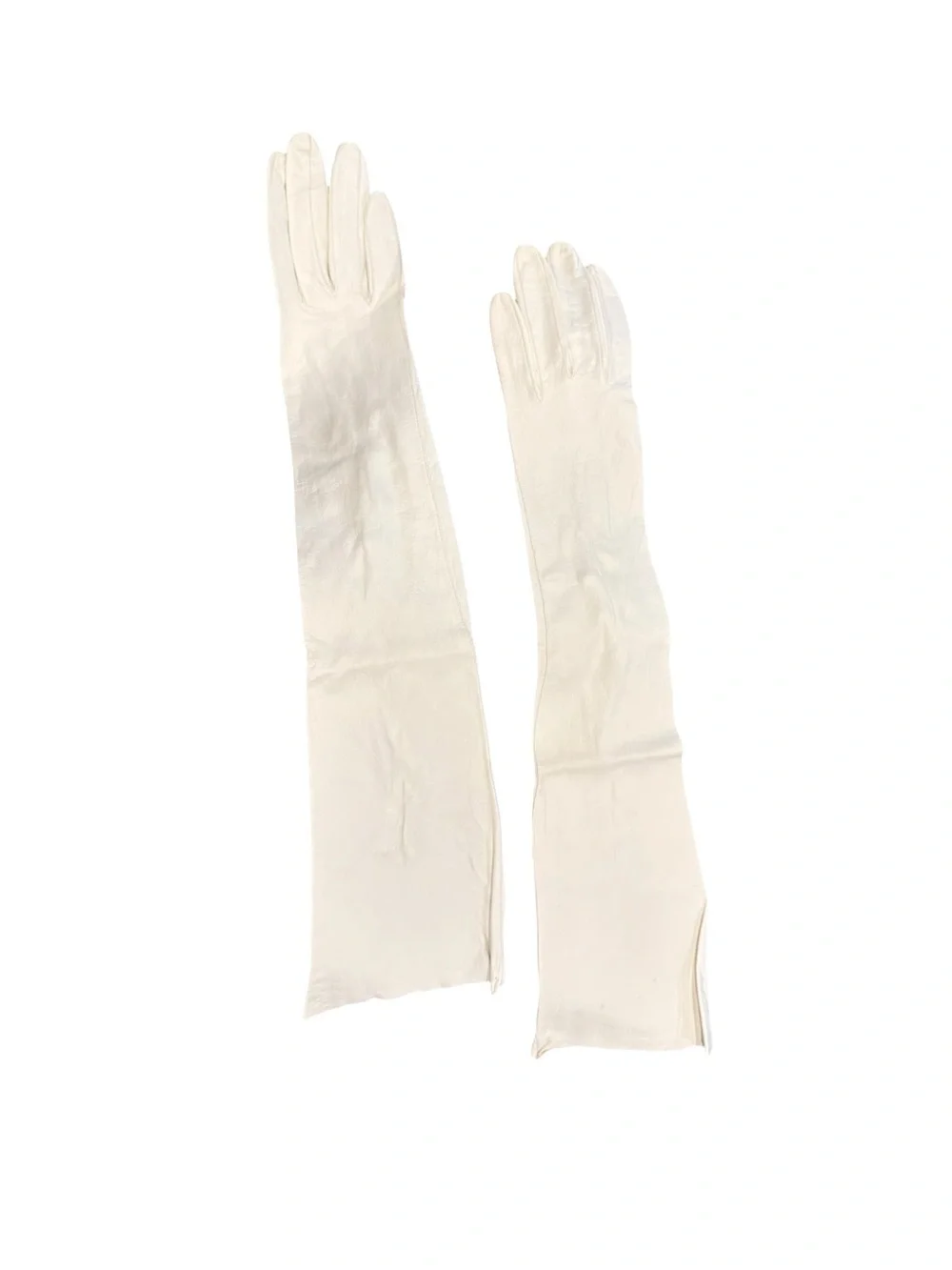 Vintage Long Opera soft leather Gloves in Ivory